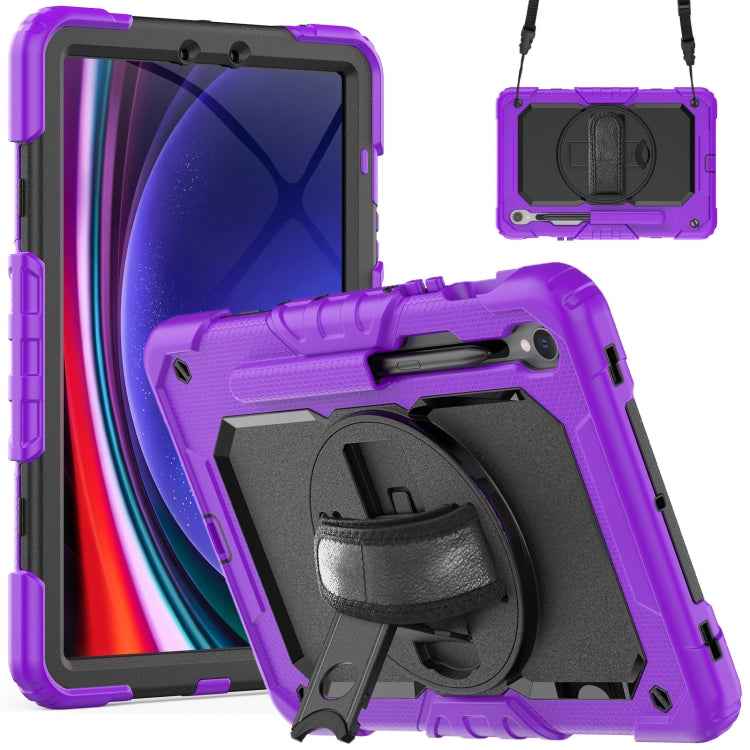 Lucky Wheel Grip Silicone Hybrid PC Tablet Case with Shoulder Strap, For Samsung Galaxy Tab S8 / S7