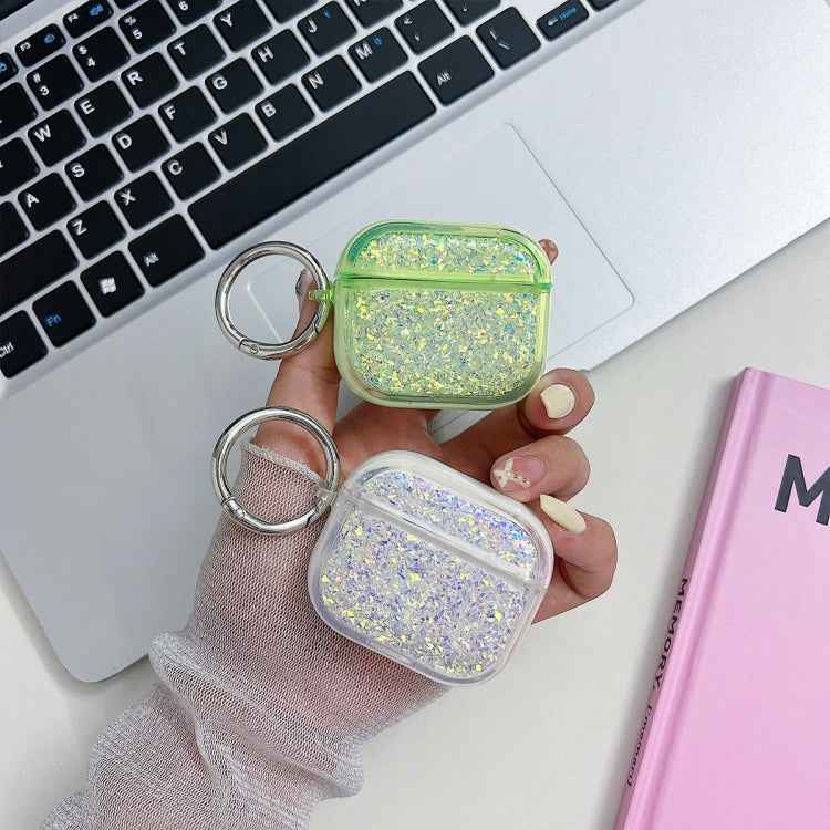 For AirPods Pro Flash Diamond Epoxy Bluetooth Earphone Protective Case(White)