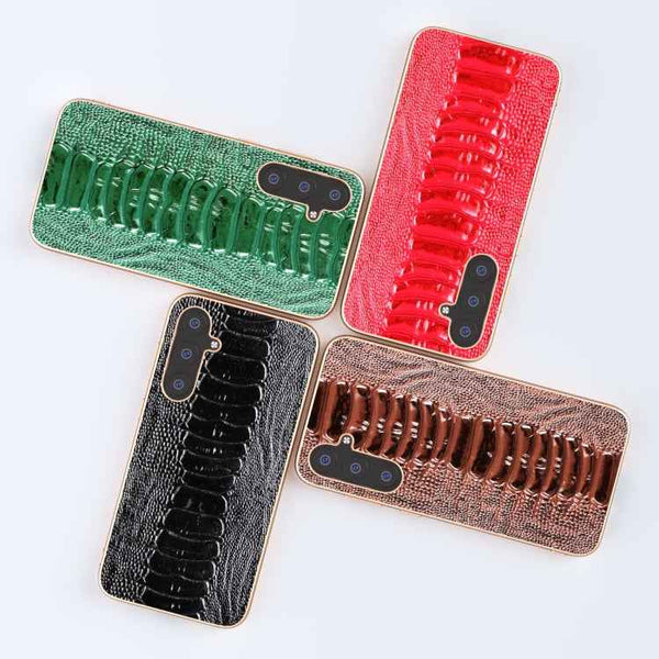 For Samsung Galaxy S23 FE 5G Genuine Leather Weilai Series Nano Electroplating Phone Case(Black)