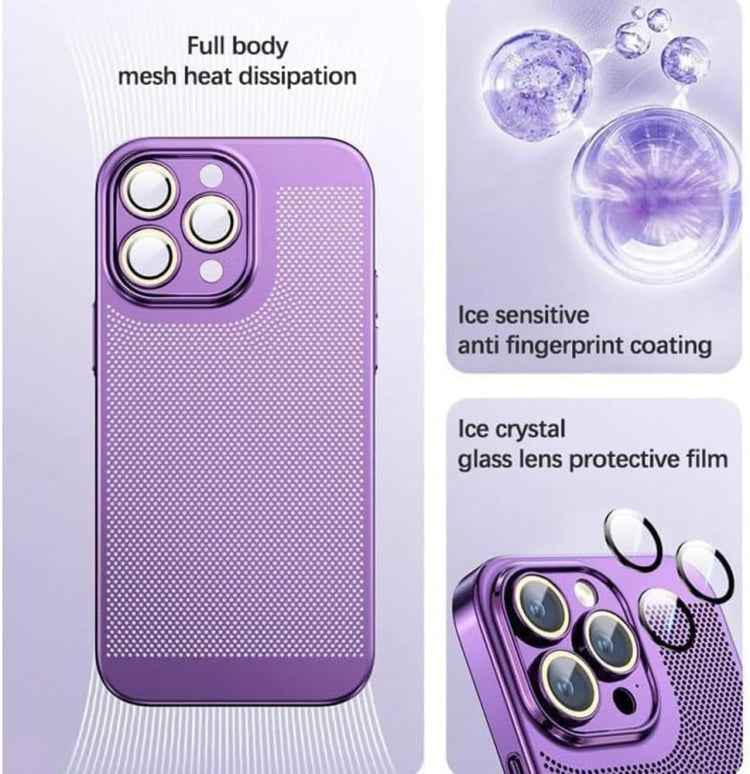 For iPhone 15 Pro Fine Mesh Cooling Phone Case(Silver)
