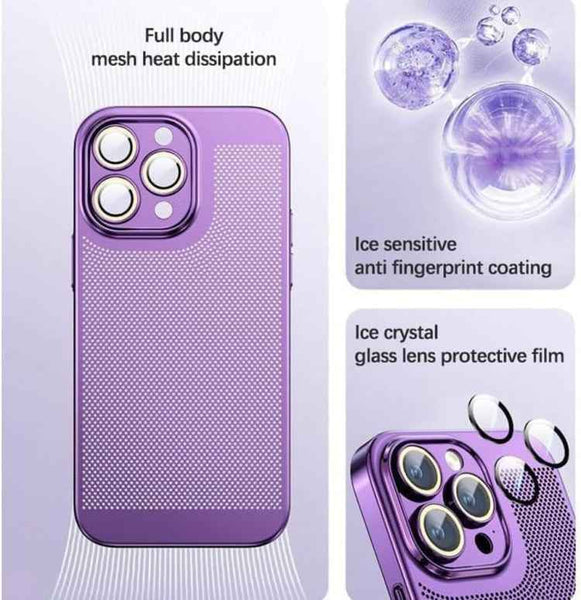 For iPhone 15 Pro Fine Mesh Cooling Phone Case(Silver)