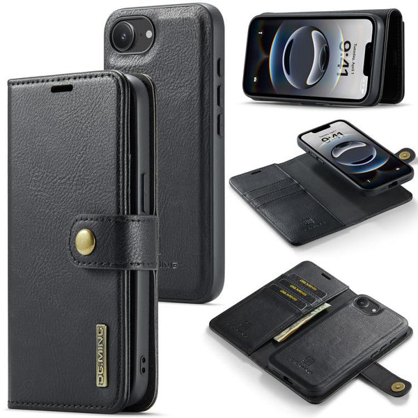 DG.MING Crazy Horse Texture Detachable Magnetic Leather Phone Case