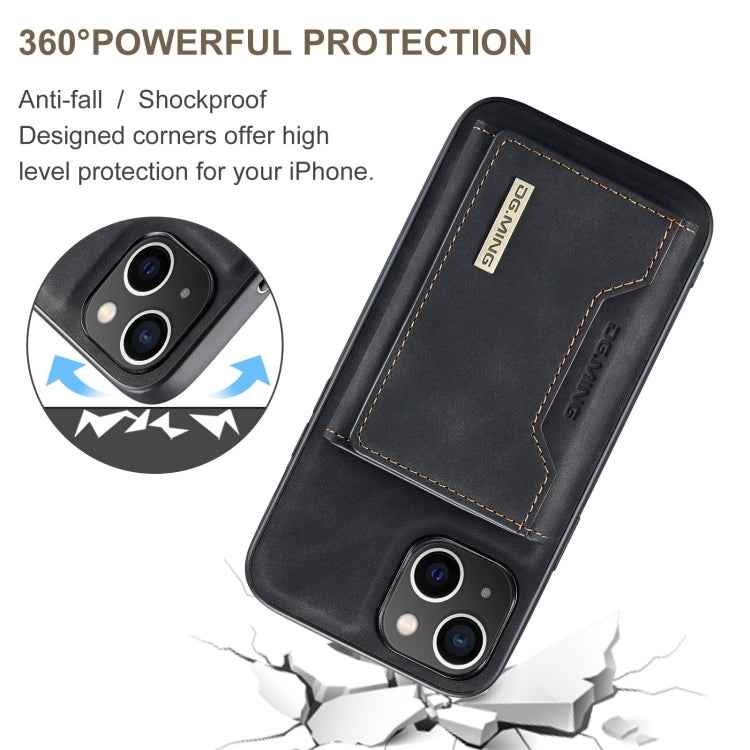 DG.MING M2 Series 3-Fold Card Bag Wallet Leather Phone Case, For iPhone 15