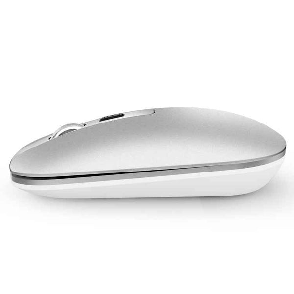 HXSJ M50 2.4GHZ 800,1200,1600dpi Three Gear Adjustment Dual-mode Wireless Mouse USB + Bluetooth 5.1 Rechargeable(Silver)