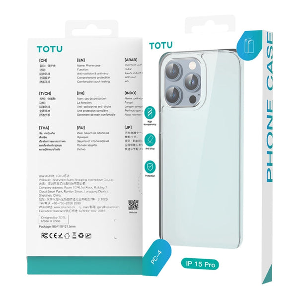 TOTU PC-04 Crystal Shield Series TPU + PC Phone Case, For iPhone 15 Pro Max, For iPhone 15 Pro, For iPhone 15 Plus