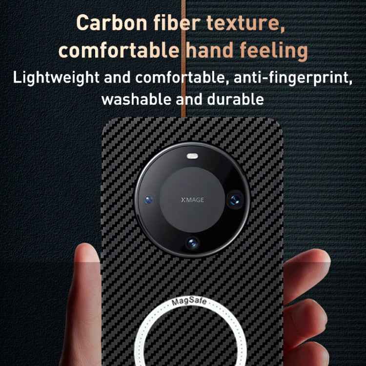 For Huawei Mate 60 Pro Magnetic Carbon Fiber Shockproof Phone Case(Blue Purple)