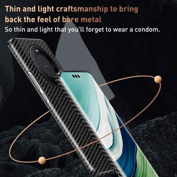 For Huawei Mate 60 Pro Magnetic Carbon Fiber Shockproof Phone Case(Blue Purple)