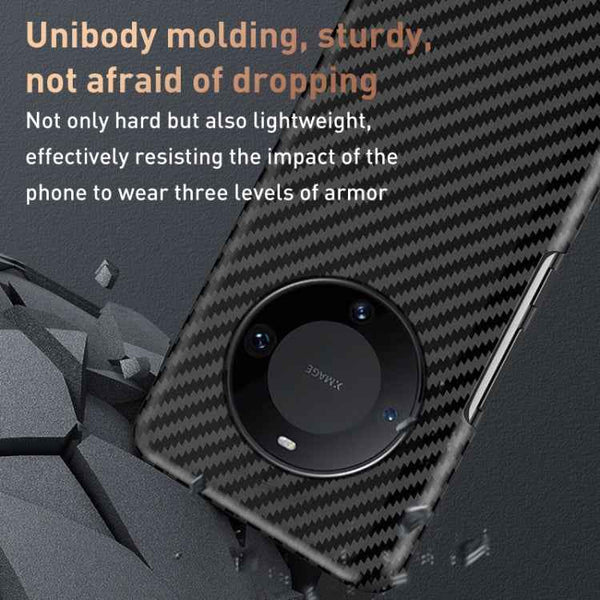 For Huawei Mate 60 Pro Magnetic Carbon Fiber Shockproof Phone Case(Blue Purple)