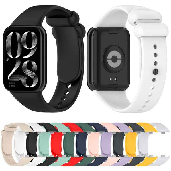 For Xiaomi Mi Band 8 Pro Solid Color Black Buckle Silicone Watch Band(White)