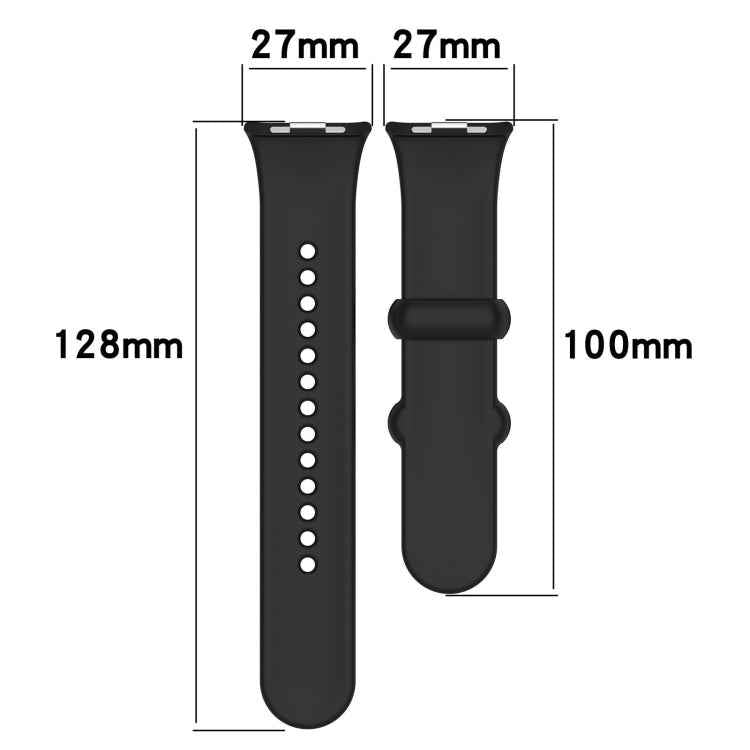 For Xiaomi Mi Band 8 Pro Solid Color Black Buckle Silicone Watch Band(White)