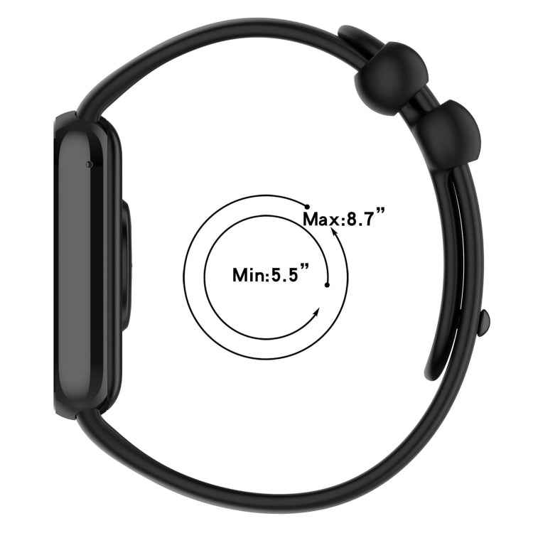 For Xiaomi Mi Band 8 Pro Solid Color Black Buckle Silicone Watch Band(White)