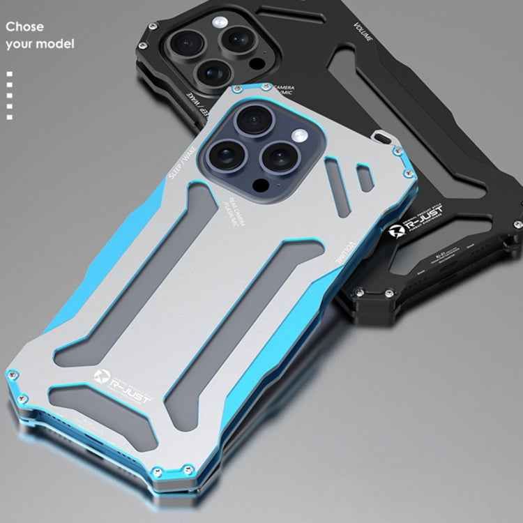 For iPhone 15 Pro Max R-JUST RJ17 Shockproof Armor Metal Phone Case(Black)