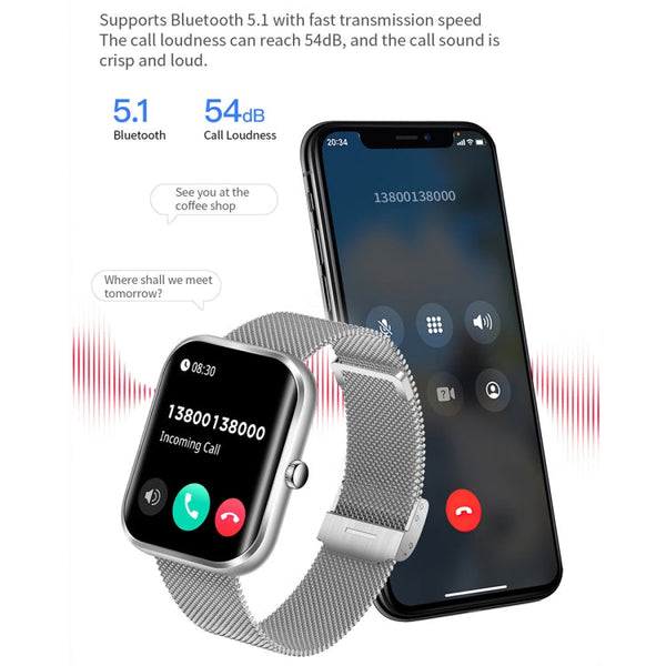 AK58 1.96 inch Screen Bluetooth Smart Watch, Support Health Monitoring & 100+ Sports Modes