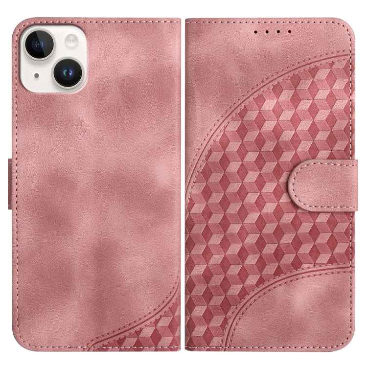 YX0060 Elephant Head Embossed Phone Leather Case with Lanyard, For iPhone 15, For iPhone 14 Plus, For iPhone 14