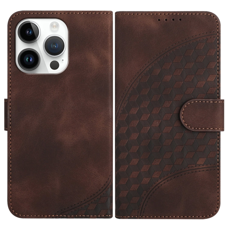 YX0060 Elephant Head Embossed Phone Leather Case with Lanyard