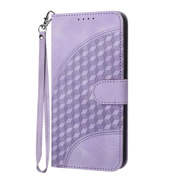 YX0060 Elephant Head Embossed Phone Leather Case with Lanyard