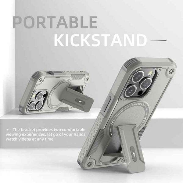 Armor Magsafe Holder PC Hybrid TPU Phone Case, For iPhone 12 Pro Max