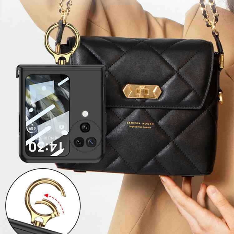 GKK Integrated Magnetic Hinged Flip Case with Ring Holder, For OPPO Find N3 Flip