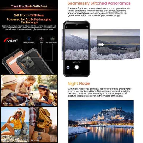 Blackview BV5300 Plus, 8GB+128GB, IP68/IP69K/MIL-STD-810H, 6.1 inch Android 13 MediaTek Helio G72 Octa Core, Network: 4G, OTG(Black)