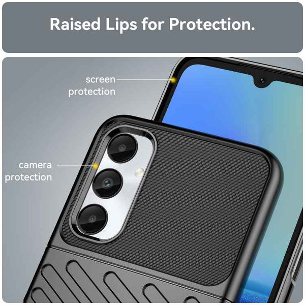 For Samsung Galaxy M14 4G Thunderbolt Shockproof TPU Phone Case(Black)