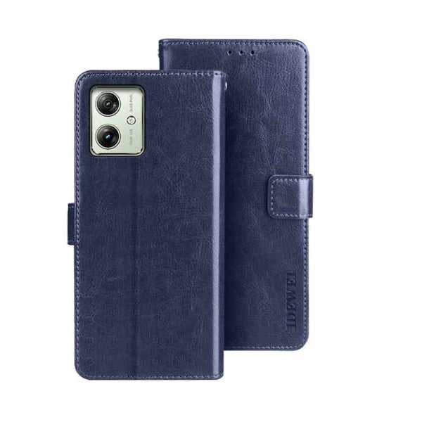 idewei Crazy Horse Texture Leather Phone Case, For Motorola Moto G54 5G EU