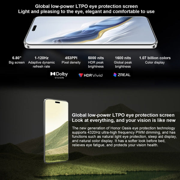 Honor Magic6 Pro,  6.8 inch Magic OS 8.0 Snapdragon 8 Gen 3 Octa Core up to 3.3GHz, Network: 5G, OTG, NFC, Support Google Play