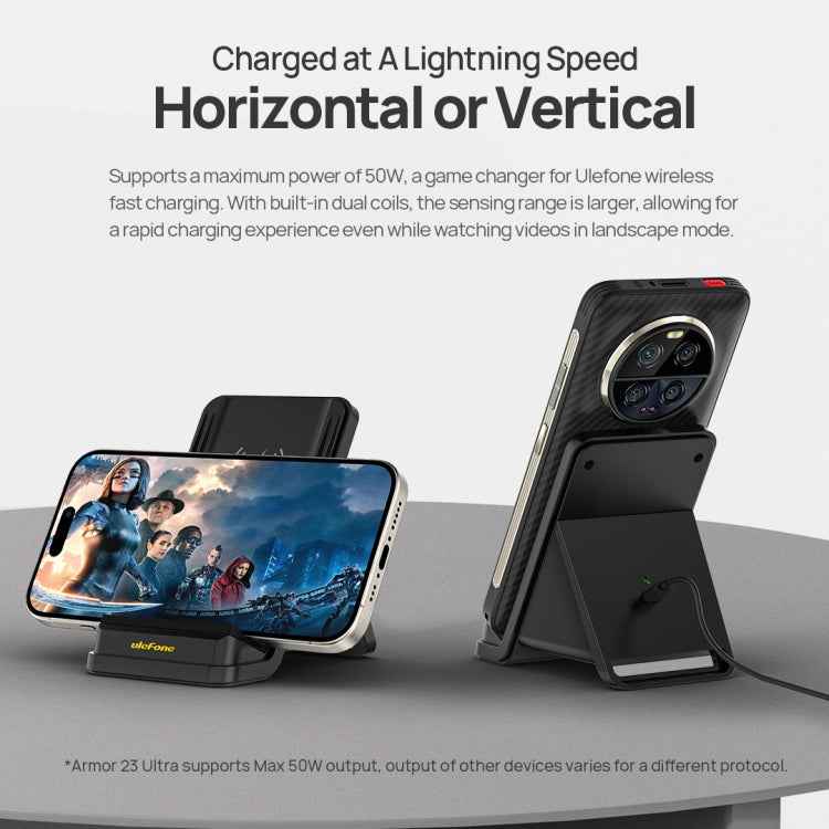 Ulefone WCS01 50W Air-cooled Wireless Charger Stand(Black)