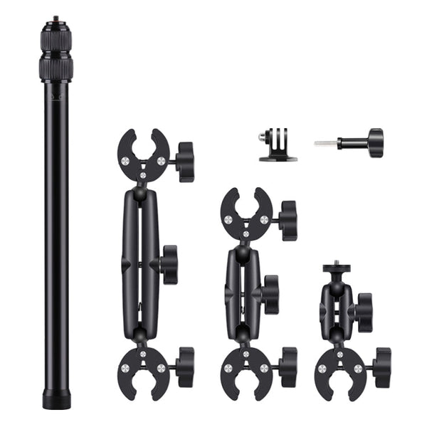 Motorcycle Clamps Handlebar Fixed Mount 3-stage Telescopic Selfie Stick