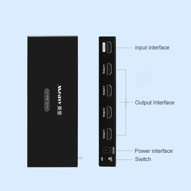 Measy SPH104 1 to 4 4K HDMI 1080P Simultaneous Display Splitter(UK Plug)