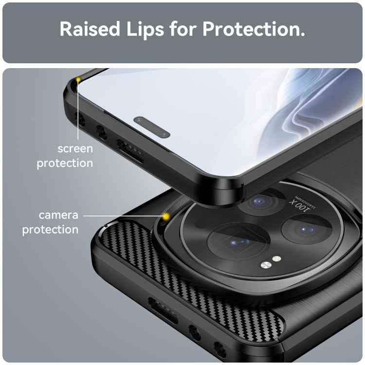 For Honor Magic 6 Pro Carbon Fiber Brushed Texture TPU Phone Case(Black)