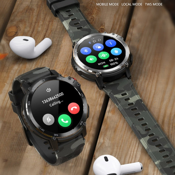 C22 1.6 inch Round Screen Bluetooth Smart Watch, Support Health Monitoring & 24 Sports Modes