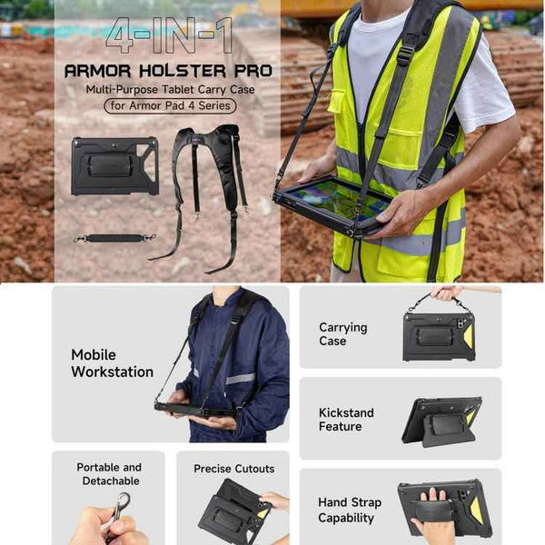 Ulefone 4 in 1 Multi-purpose Tablet Carry Case, For Ulefone Armor Pad 4 Series, For Ulefone Armor Pad 2