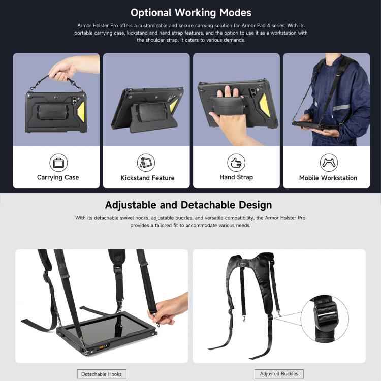 Ulefone 4 in 1 Multi-purpose Tablet Carry Case, For Ulefone Armor Pad 4 Series, For Ulefone Armor Pad 2