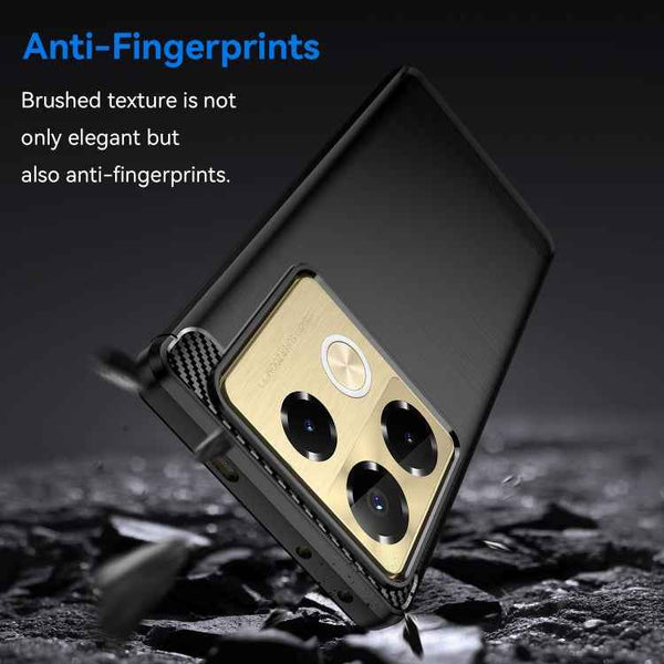 For Infinix Note 40 Pro 4G Brushed Texture Carbon Fiber TPU Phone Case(Black)