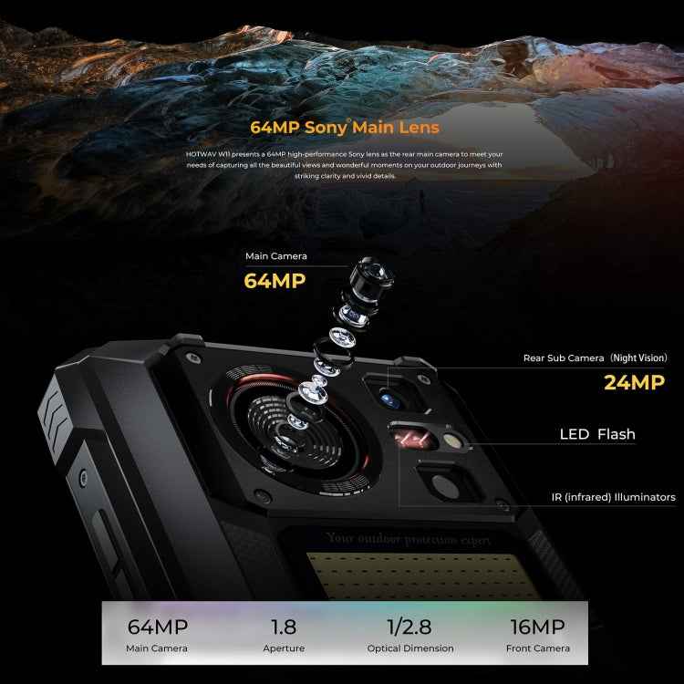 HOTWAV W11 Rugged Phone, 6GB+256GB, , 20800mAh, 6.6 inch Android 13 MT8788 Octa Core, Network: 4G, OTG, Recording Call (Bronzed Gold)