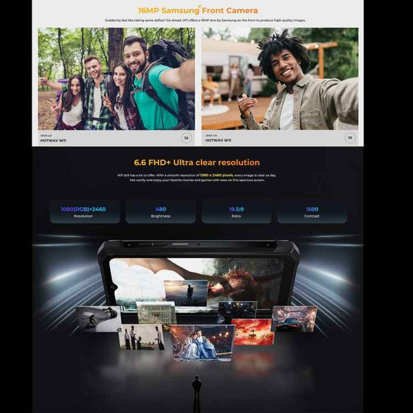 HOTWAV W11 Rugged Phone, 6GB+256GB, , 20800mAh, 6.6 inch Android 13 MT8788 Octa Core, Network: 4G, OTG, Recording Call (Bronzed Gold)