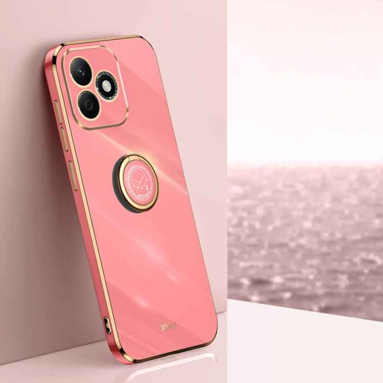 XINLI Straight 6D Plating Gold Edge TPU Shockproof Case with Ring Holder, For Honor X60, For Honor Play9T 5G, For Honor X60i