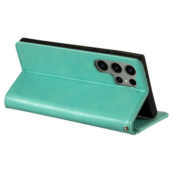 For Samsung Galaxy S24 Ultra 5G Simple 6-Card Wallet Leather Phone Case(Green)