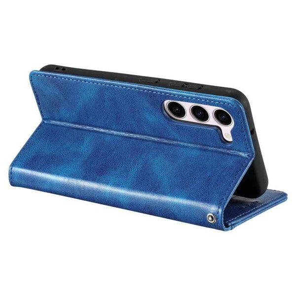 For Samsung Galaxy S23+ 5G Simple 6-Card Wallet Leather Phone Case(Blue)