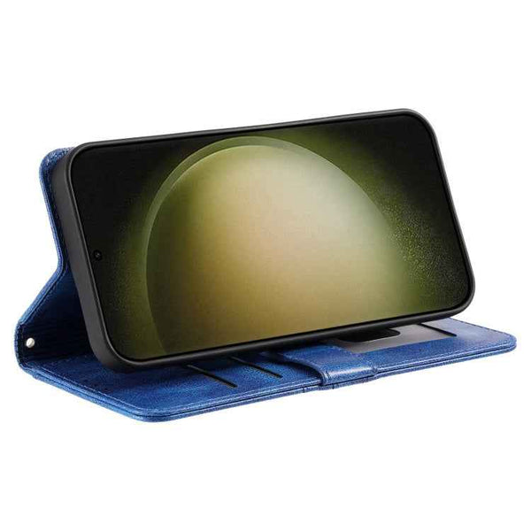 For Samsung Galaxy S23+ 5G Simple 6-Card Wallet Leather Phone Case(Blue)