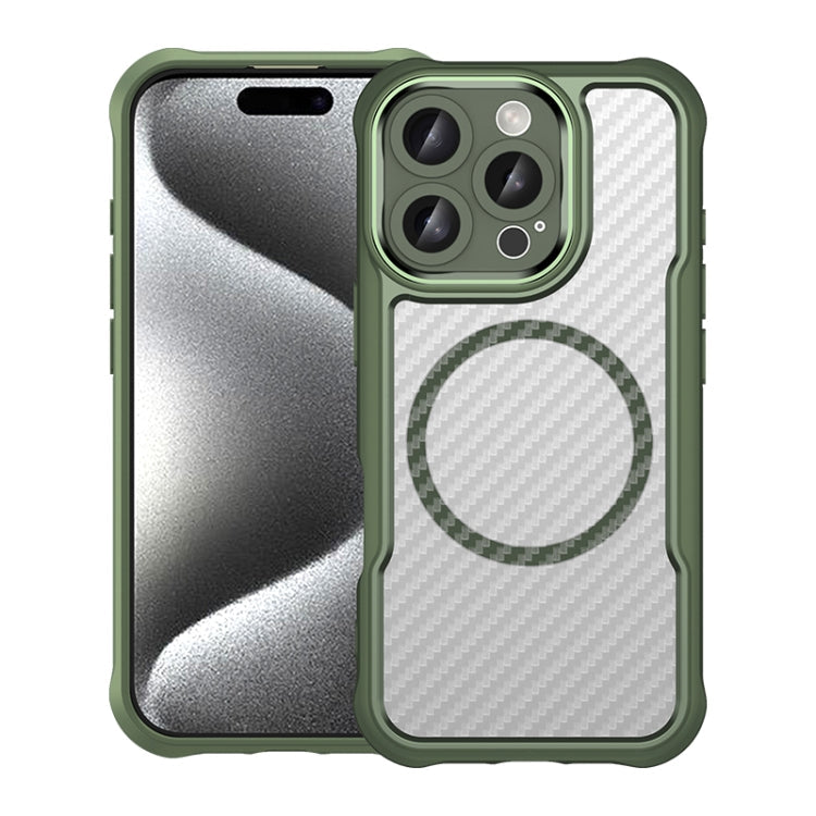 Carbon Fiber Texture MagSafe Translucent Phone Case