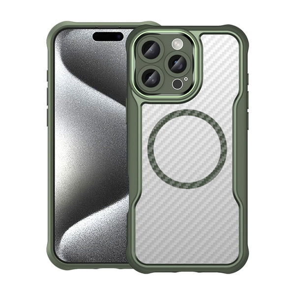 Carbon Fiber Texture MagSafe Translucent Phone Case