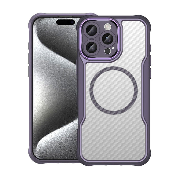 Carbon Fiber Texture MagSafe Translucent Phone Case
