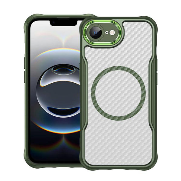Carbon Fiber Texture MagSafe Translucent Phone Case