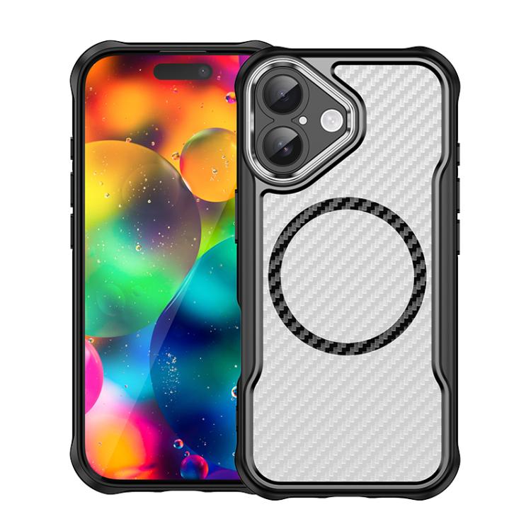 Carbon Fiber Texture MagSafe Translucent Phone Case