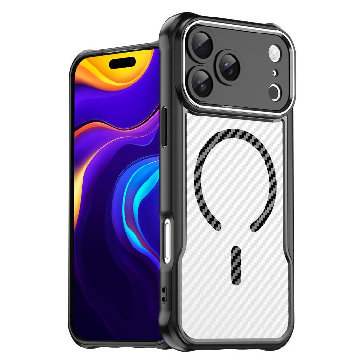 Carbon Fiber Texture MagSafe Translucent Phone Case