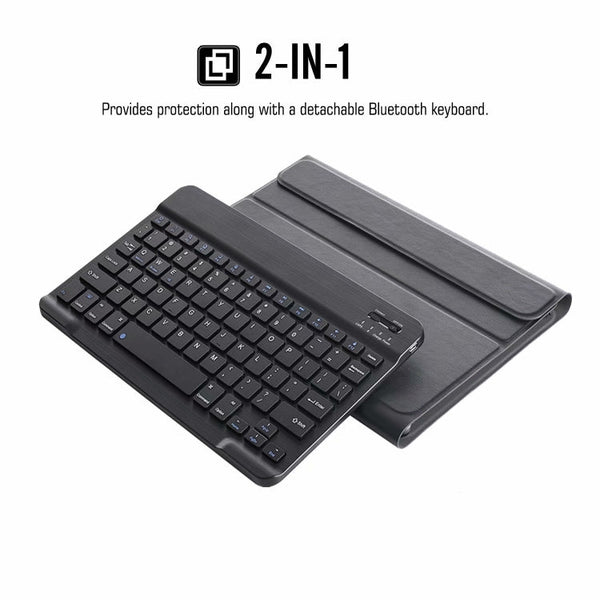 Ultra-thin Detachable Bluetooth Keyboard Leather Case with Stand & Sleep Function & Backlight