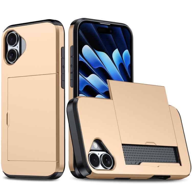 Shockproof Armor Phone Case with Card Slot, For iPhone 16