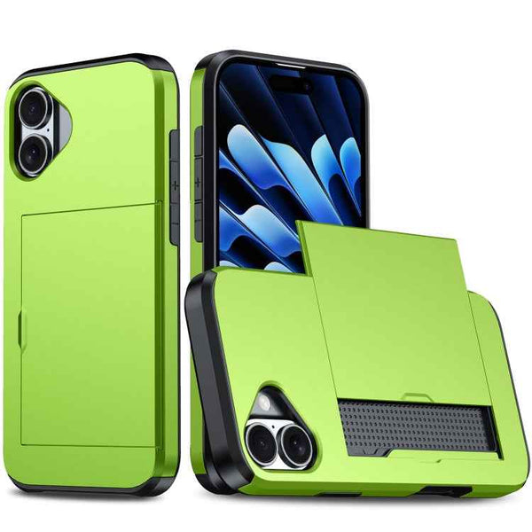 Shockproof Armor Phone Case with Card Slot, For iPhone 16