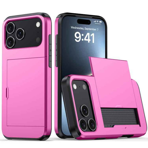 Shockproof Armor Phone Case with Card Slot, For iPhone 17 Pro Max, For iPhone 17 Pro